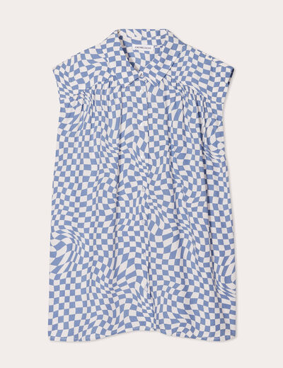 Chemise sans manches bleu femme