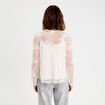 Blouse dentelle manches longues ecru femme
