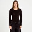 Body manches longues marron fonc&eacute; femme
