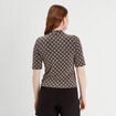 T-shirt col montant beige femme
