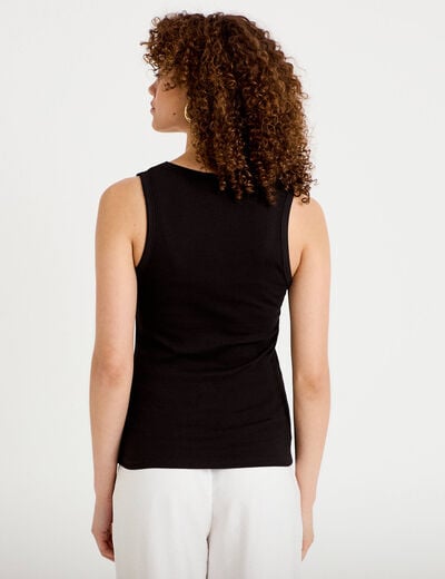 D&eacute;bardeur c&ocirc;tel&eacute; ajust&eacute; d&eacute;collet&eacute; noir femme