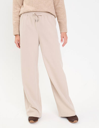 Pantalon large fluide sable femme