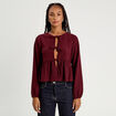 Blouse broderie anglaise violet foncé femme