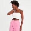 Brassi&egrave;re cropped c&ocirc;tel&eacute;e ecru femme