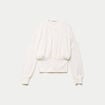 Gilet bas resserr&eacute; manches longues ecru femme