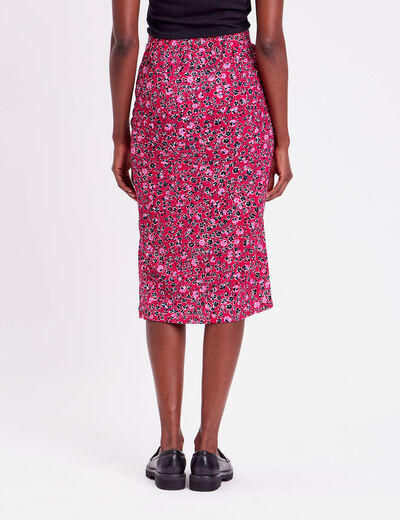 Jupe moulante drapée rouge femme