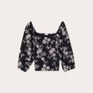 Blouse manches 3/4 noir femme