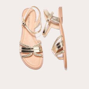 Sandales plates couleur or femme