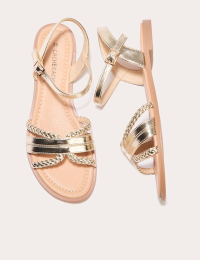 Sandales plates couleur or femme