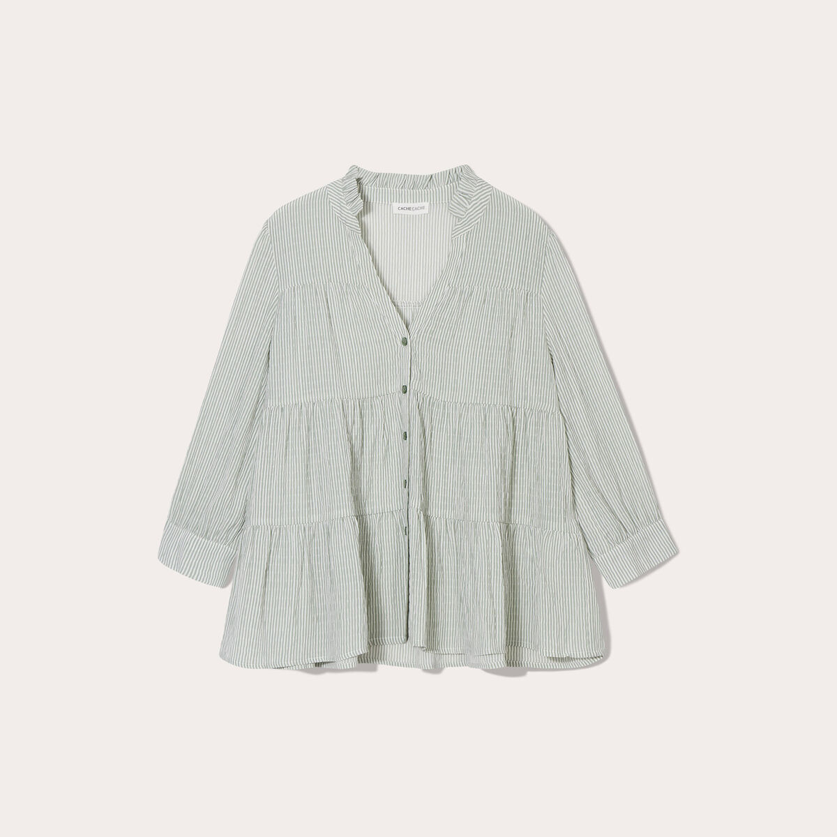 Blouse manches 3/4 vert femme