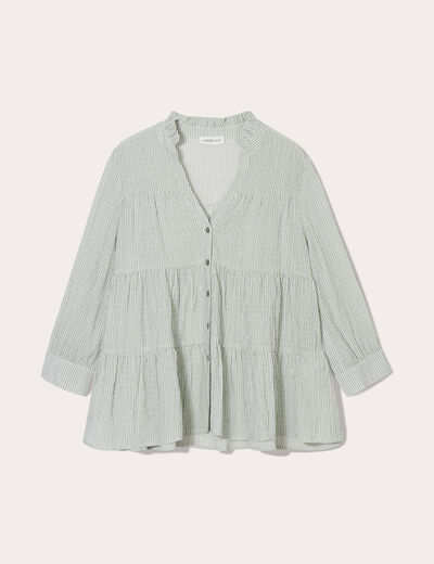 Blouse manches 3/4 vert femme