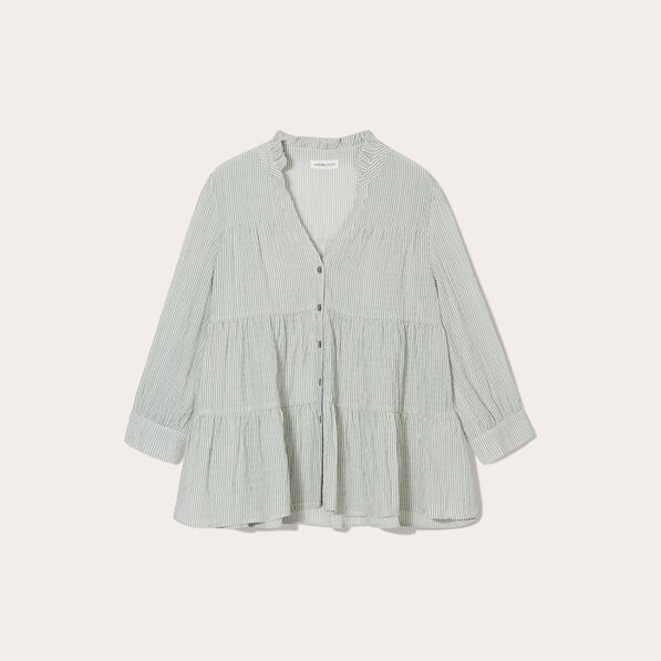 blouse manches 34 vert femme Blouse manches 3/4 vert femme