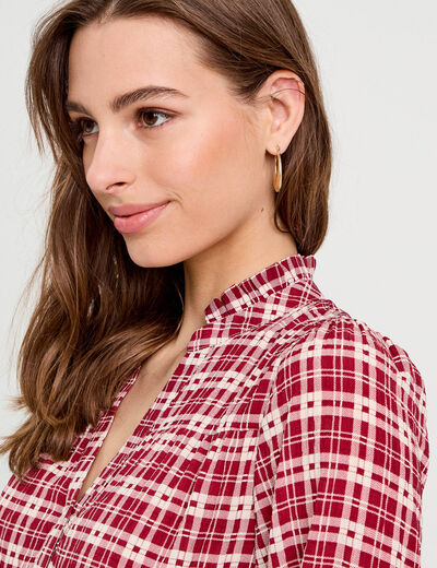 Blouse manches 3/4 bordeaux femme