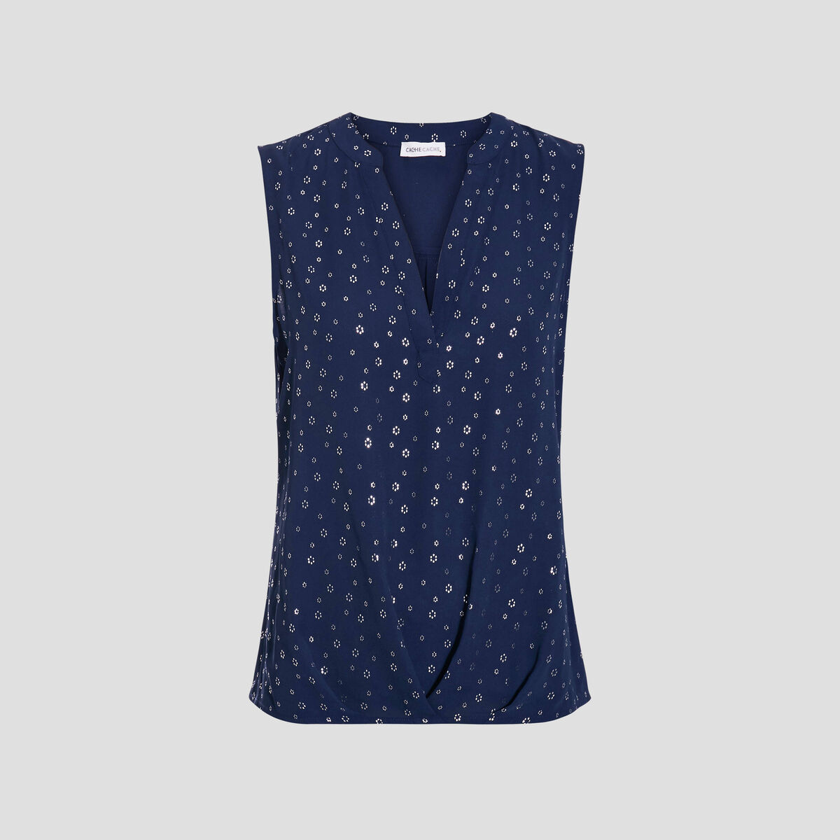 Blouse sans manches bleu marine femme