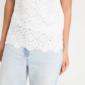 debardeur effet crochet blanc femme Débardeur effet crochet blanc femme