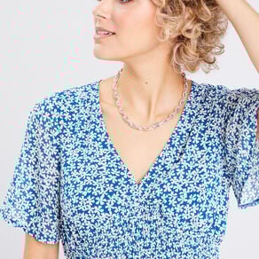 robe evasee manches courtes bleu marine femme Robe évasée manches courtes bleu marine femme