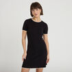 Robe droite manches courtes noir femme