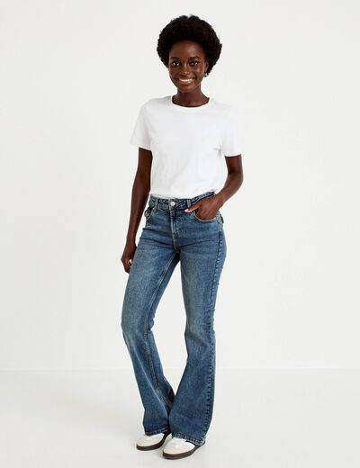 Jean bootcut taille basse denim dirty femme