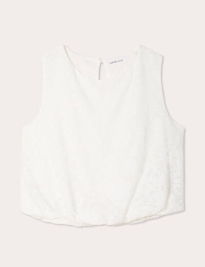 Top sans manches ecru femme