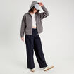 Pantalon large à pinces bleu marine femme