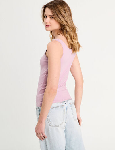 Débardeur bretelles larges vieux rose femme