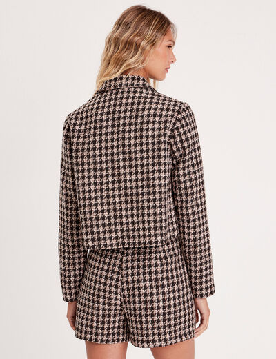 Veste droite courte noir femme