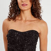 Robe cintrée bustier sequins noir femme