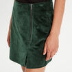 Jupe-short moulante velours vert foncé femme