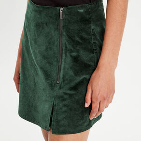 Jupe-short moulante velours vert foncé femme
