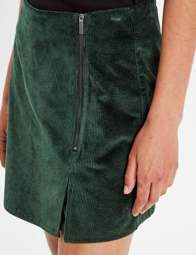 Jupe-short moulante velours vert foncé femme