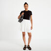 Jupe-short courte &eacute;vas&eacute;e en maille ecru femme