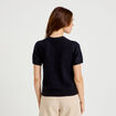 Pull ample manches courtes bleu marine femme