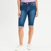 Bermuda slim en jean denim stone femme