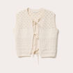 Gilet sans manches noué ecru femme