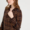 Chemise manches longues marron foncé femme
