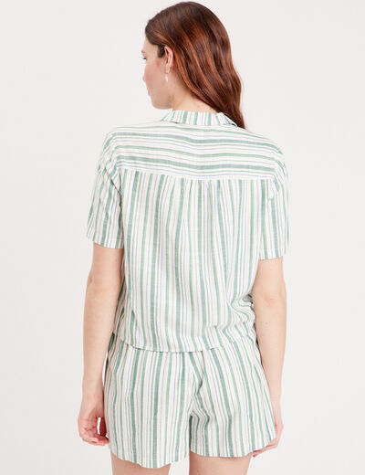 Chemise manches courtes vert femme