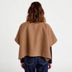 Poncho col am&eacute;ricain beige femme