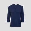 Chemise manches 3/4 bleu marine femme