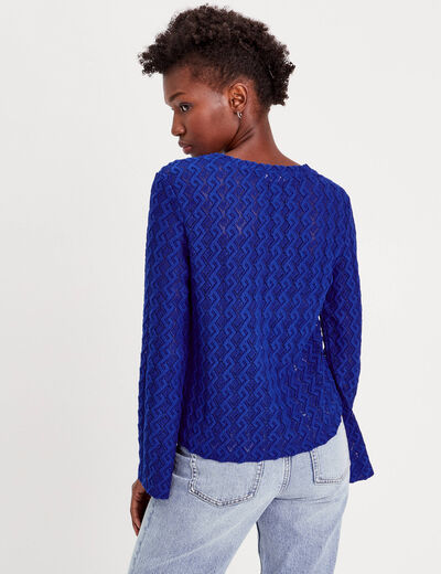 T-shirt manches pagodes bleu electrique femme