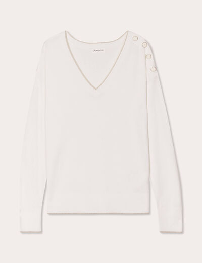 Pull manches longues ecru femme