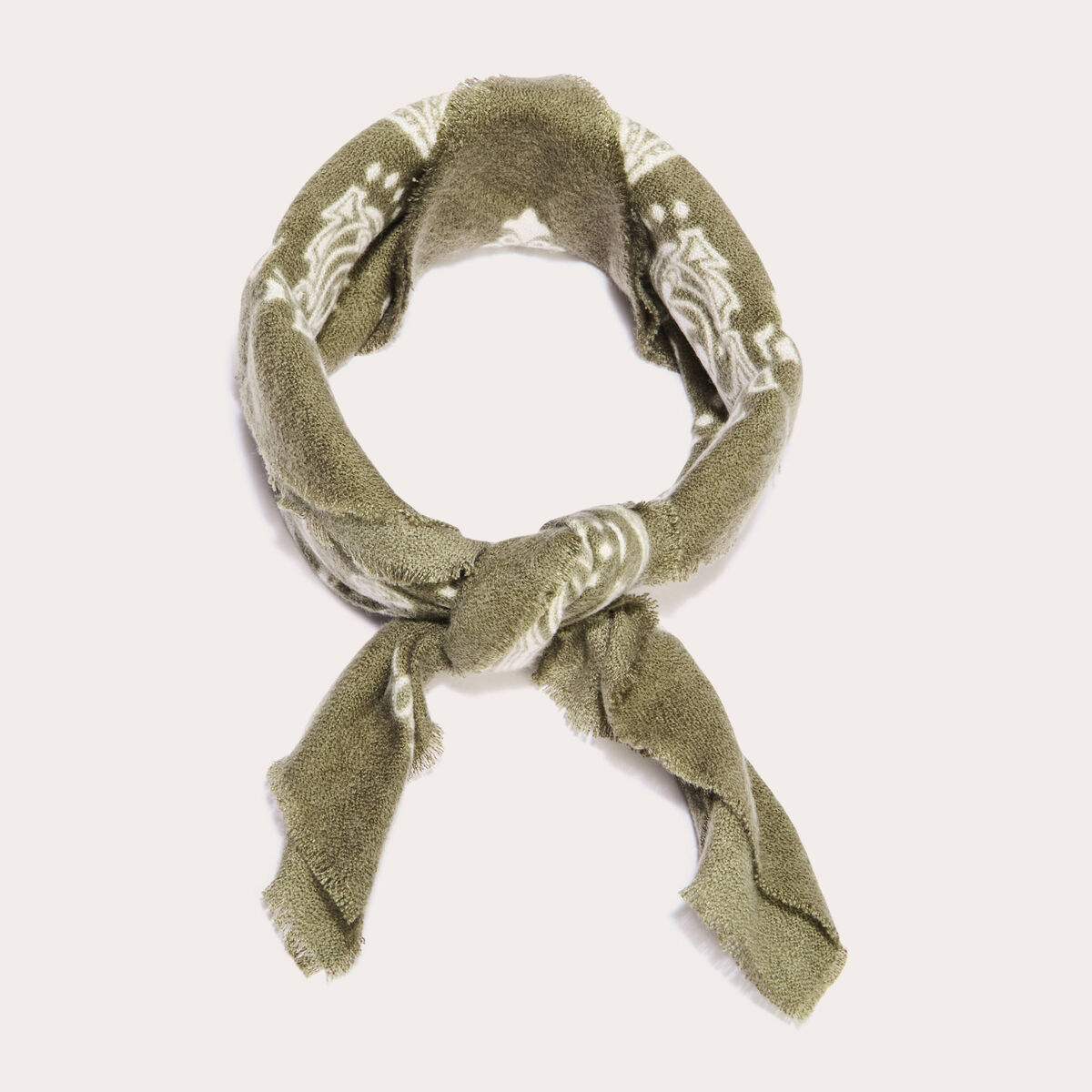 Foulard vert kaki femme