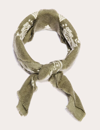Foulard vert kaki femme