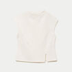 T-shirt ajust&eacute; sans manches ecru femme