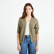 Gilet manches 3/4 vert kaki femme