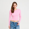 Pull torsades rose femme