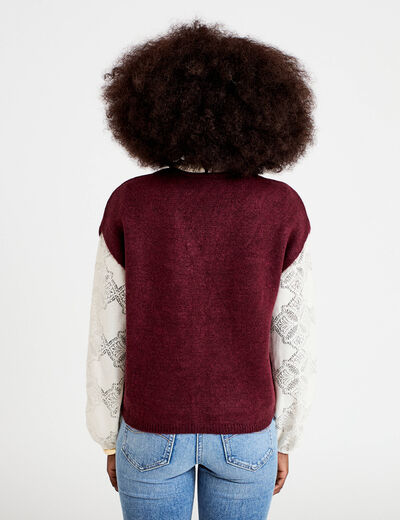 Gilet sans manches bordeaux femme