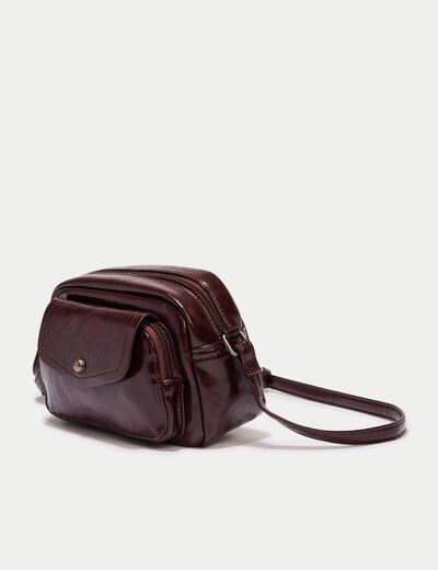 Sac aspect daim bordeaux femme