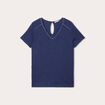 T-shirt manches courtes bleu foncé femme