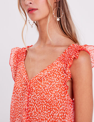 Blouse sans manches rouge femme