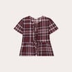 Blouse avec noeuds bordeaux femme